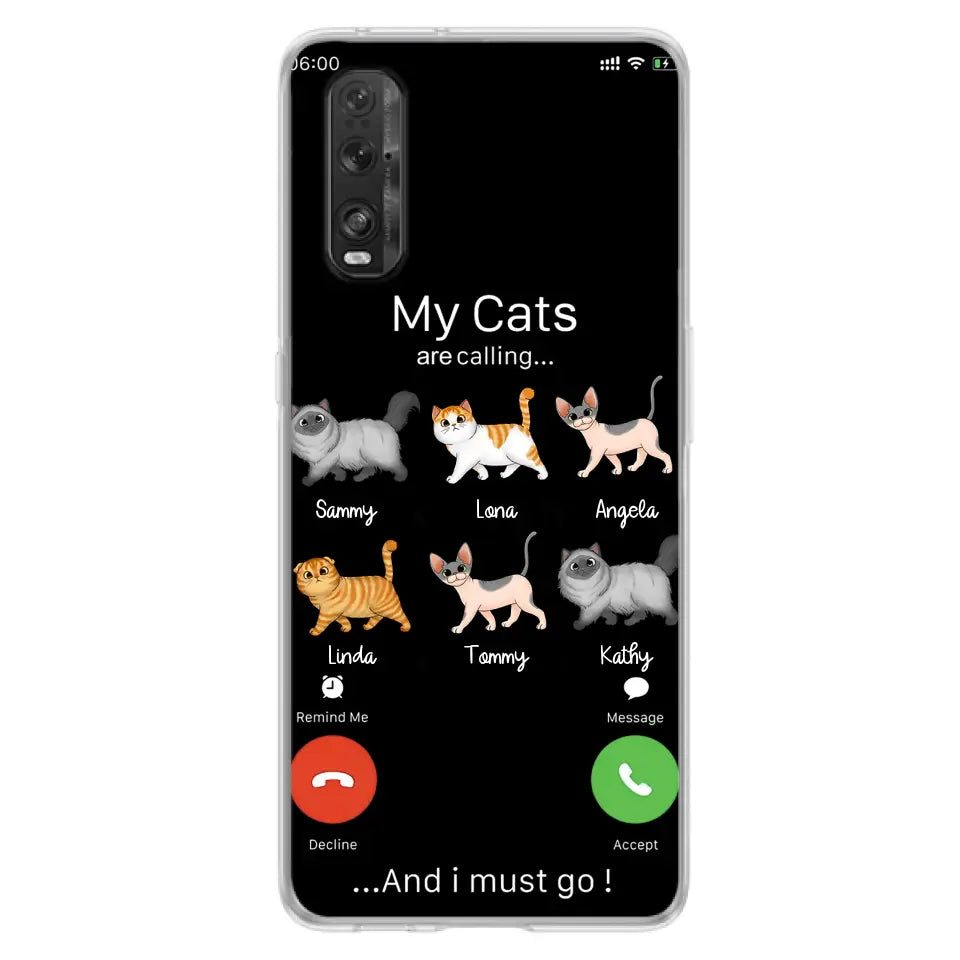 Personalized Cats Phone Case - Gift Idea For Cat Lover/Mother's Day/Father's Day - Up to 6 Cats - My Cats Are Calling And I Must Go - Cases For Oppo/Xiaomi/Huawei