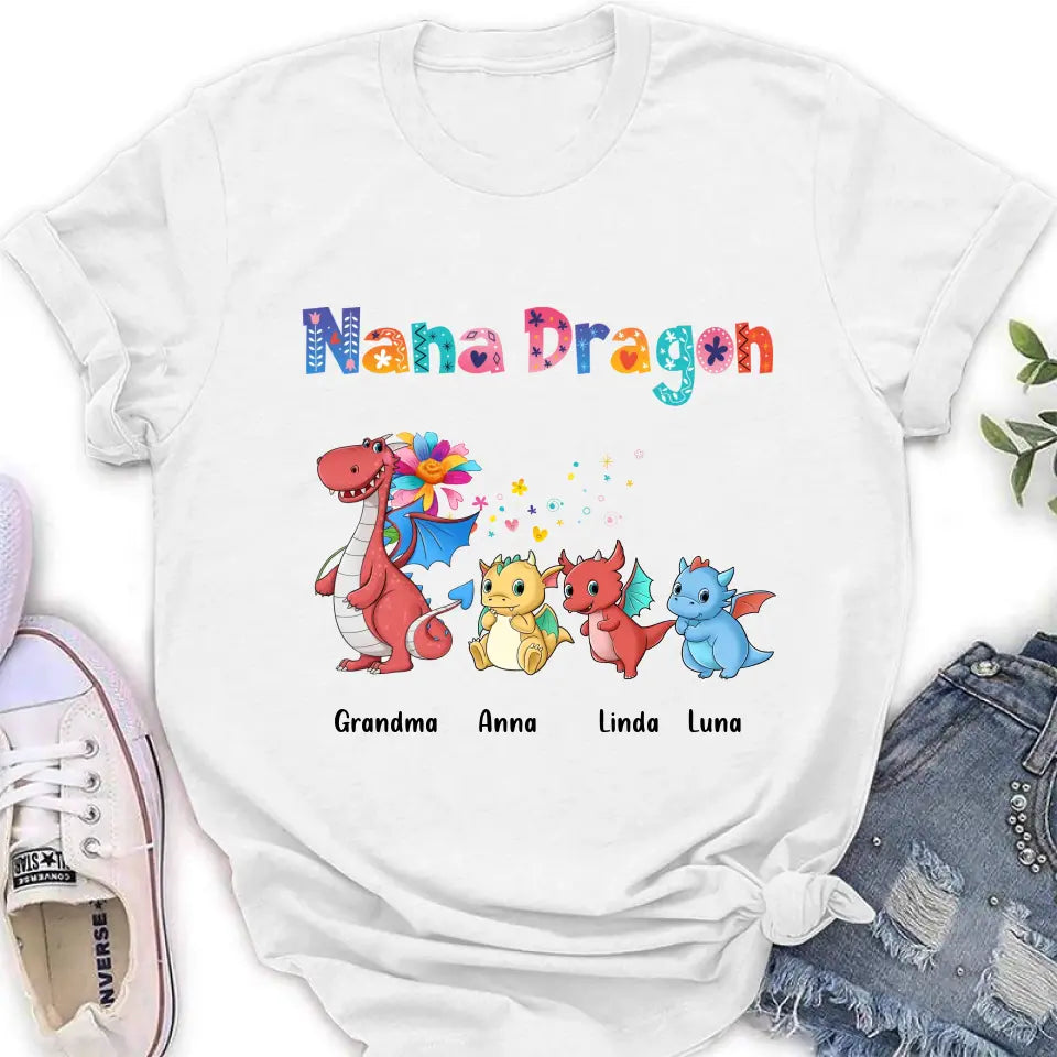 Personalized Grandma Dragon Shirt/Hoodie - Up to 10 Kids - Mother's Day Gift Idea For Grandma - Nana Dragon