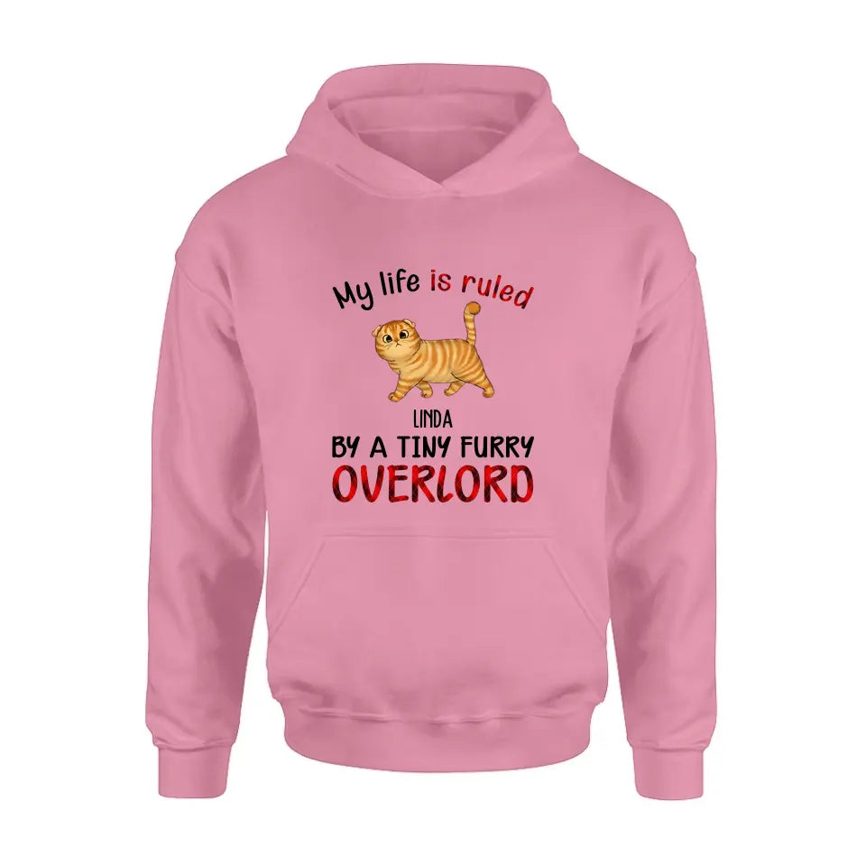 Personalized Pet Shirt/Hoodie - Up to 4 Dogs - Mother's Day/Father's Day Gift Idea For Dog/Cat Lovers - My Life Is Ruled By A Tiny Furry Overlord