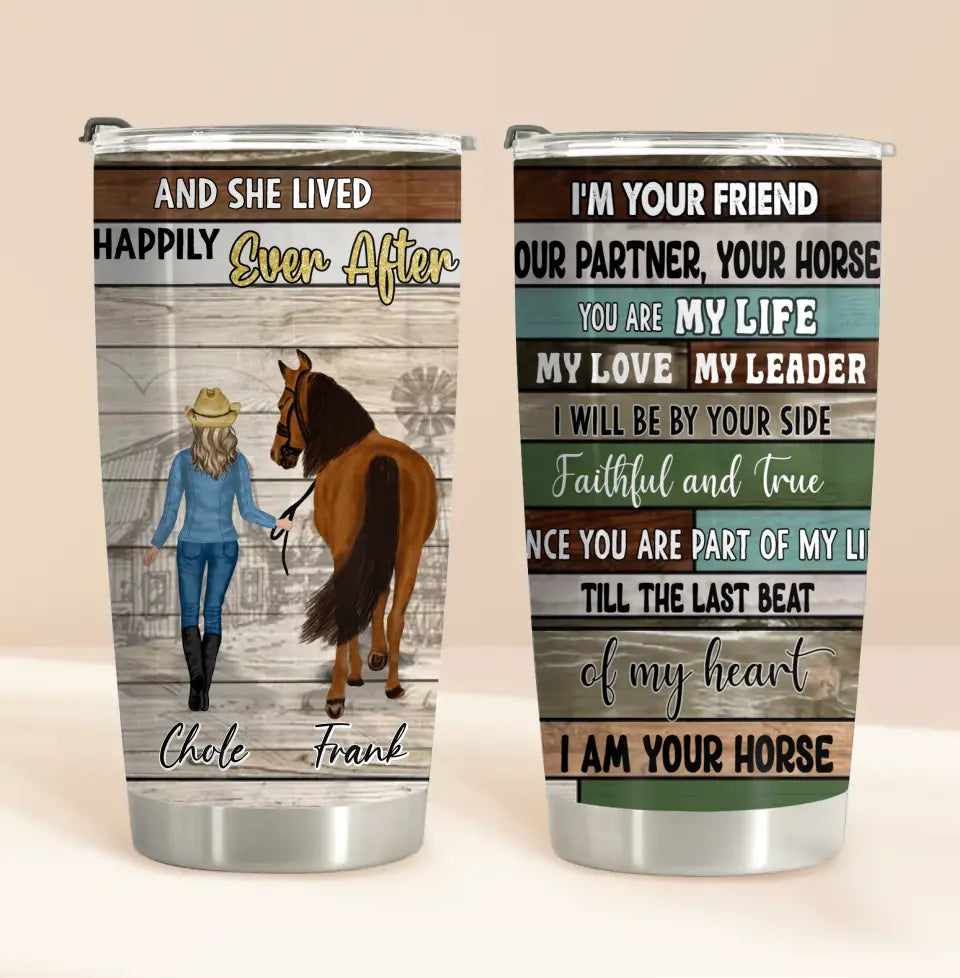 Personalized Horse Girl Tumbler - Up to 4 Horses - Gift Idea For Horse Lover - Just A Girl Who Loves Horses