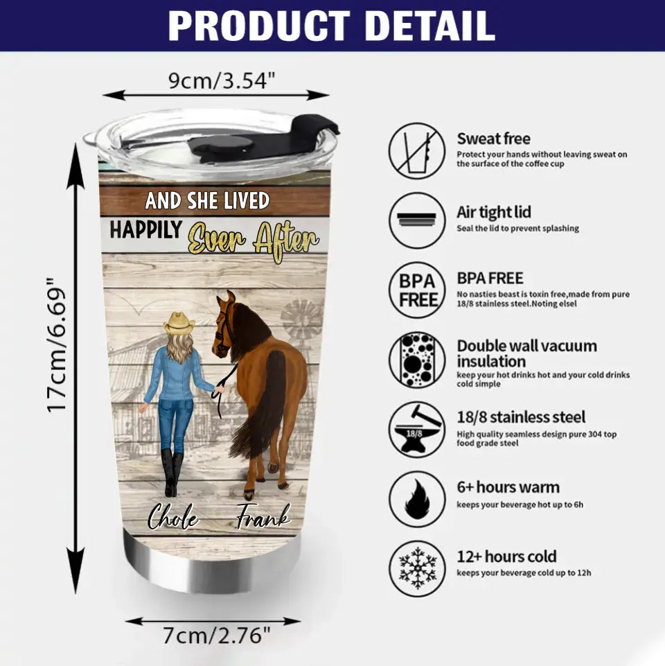 Personalized Horse Girl Tumbler - Up to 4 Horses - Gift Idea For Horse Lover - Just A Girl Who Loves Horses