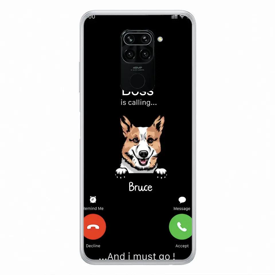 Personalized Dog Phone Case - Gift Idea For Dog Lover/Mother's Day/Father's Day - Up to 5 Dogs - Boss Is Calling And I Must Go - Case For Oppo/Xiaomi/Huawei