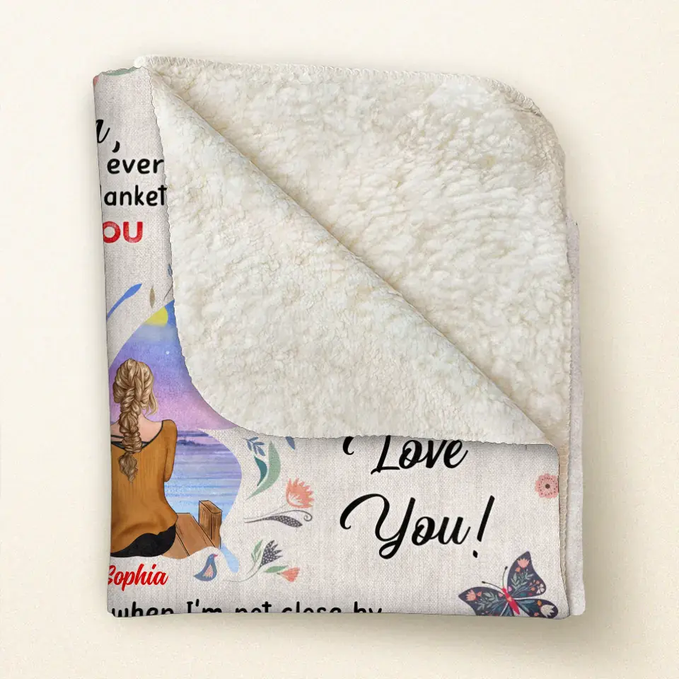 Personalized Mother And Daughter Fleece Throw/Quilt Blanket - Mother's Day Gift Idea For Mom - I Love You
