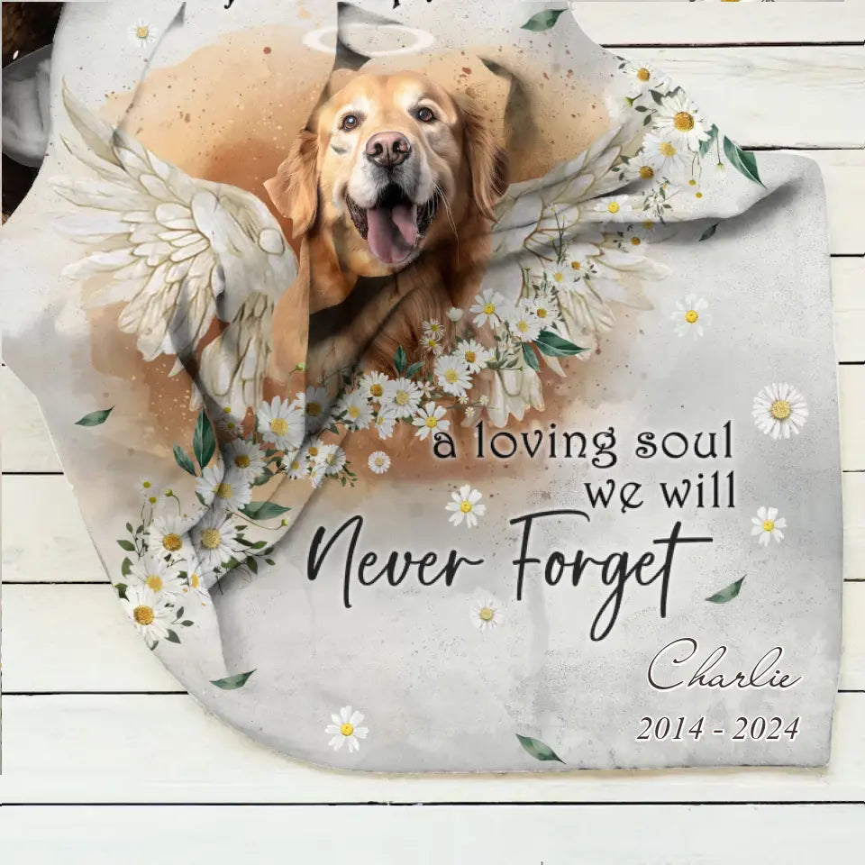 Personalized Memorial Pet Photo Fleece Throw Blanket/Quilt - Memorial Gift Idea for Dog/Cat Owners - You Were More Than Just A Pet A Loving Soul We Will Never Forget