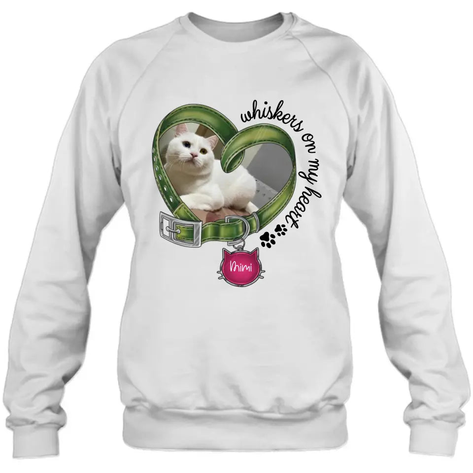 Personalized Memorial Cat Photo Shirt/Hoodie - Memorial Gift Idea - Whiskers On My Heart