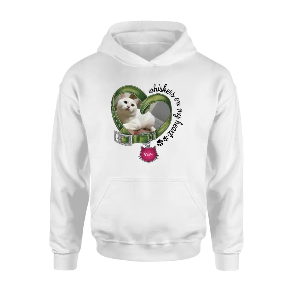 Personalized Memorial Cat Photo Shirt/Hoodie - Memorial Gift Idea - Whiskers On My Heart