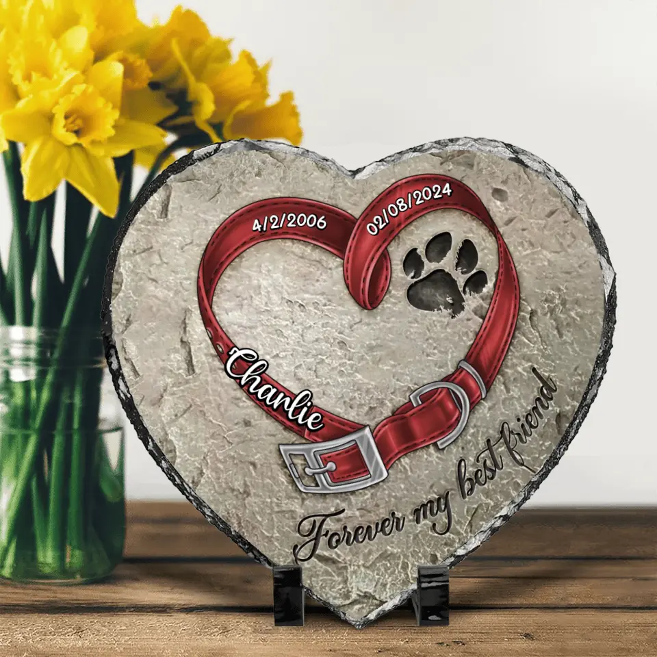 Personalized Memorial Pet Heart Lithograph - Memorial Gift Idea for Pet Owners - Forever My Best Friend