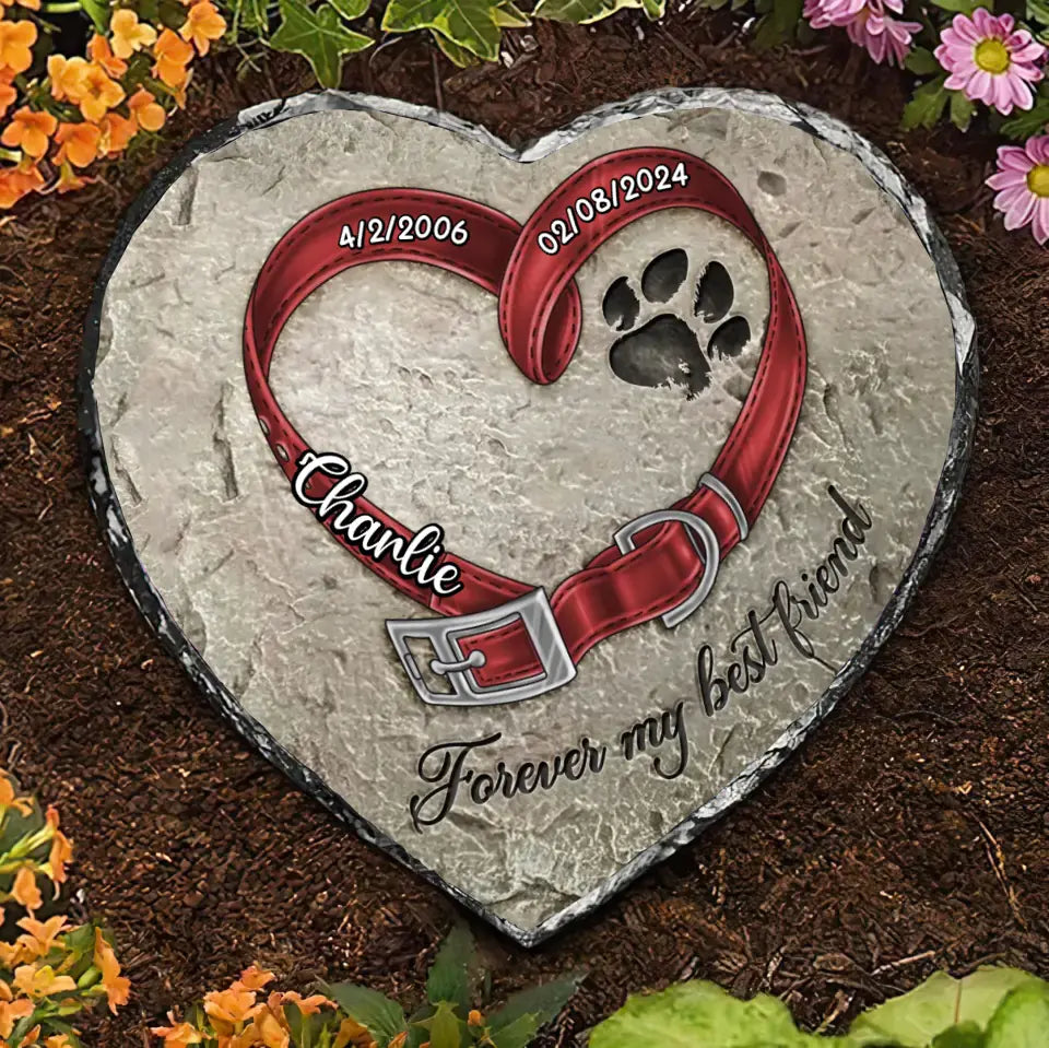 Personalized Memorial Pet Heart Lithograph - Memorial Gift Idea for Pet Owners - Forever My Best Friend