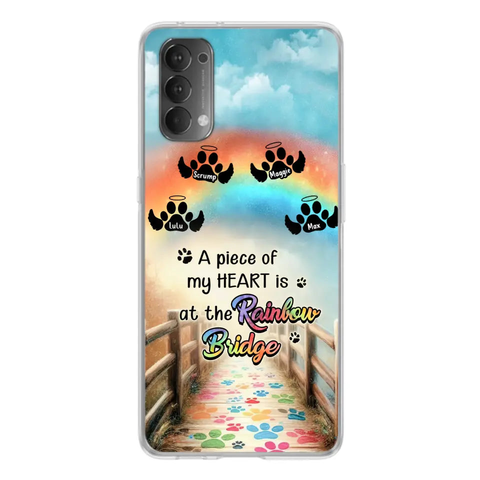 Personalized Rainbow Bridge Memorial Phone Case - Memorial Gift Idea For Dog Lover - Up to 4 Dogs - A Piece Of My Heart Is At The Rainbow Bridge - Case For Oppo/Xiaomi/Huawei