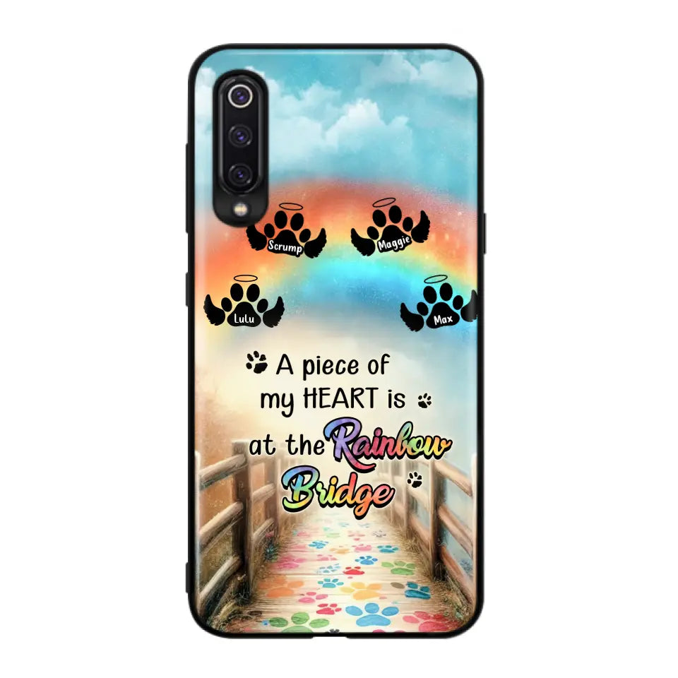 Personalized Rainbow Bridge Memorial Phone Case - Memorial Gift Idea For Dog Lover - Up to 4 Dogs - A Piece Of My Heart Is At The Rainbow Bridge - Case For Oppo/Xiaomi/Huawei