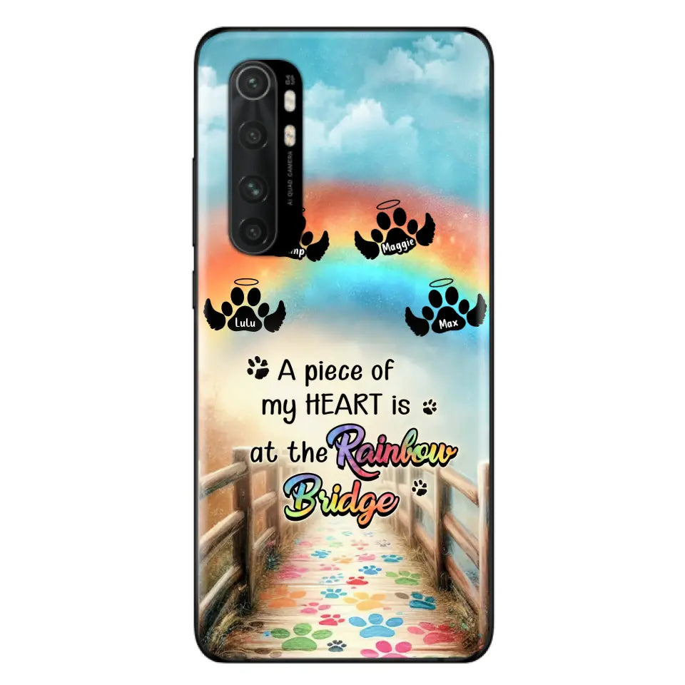 Personalized Rainbow Bridge Memorial Phone Case - Memorial Gift Idea For Dog Lover - Up to 4 Dogs - A Piece Of My Heart Is At The Rainbow Bridge - Case For Oppo/Xiaomi/Huawei