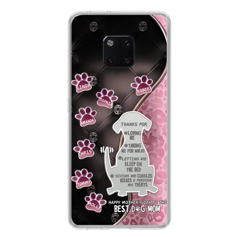 Personalized Memorial Dog Mom Phone Case - Memorial Gift Idea For Dog Lover - Up to 7 Dogs - Thanks For Loving Me - Oppo/Xiaomi/Huawei