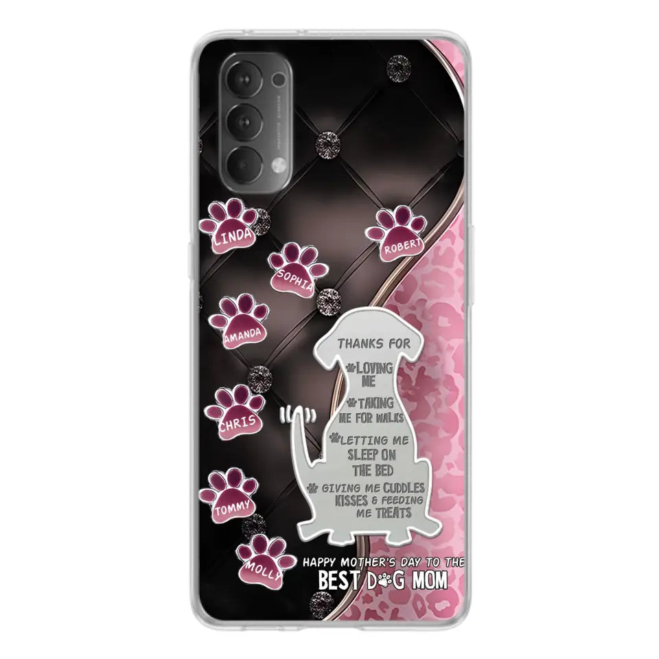 Personalized Memorial Dog Mom Phone Case - Memorial Gift Idea For Dog Lover - Up to 7 Dogs - Thanks For Loving Me - Oppo/Xiaomi/Huawei