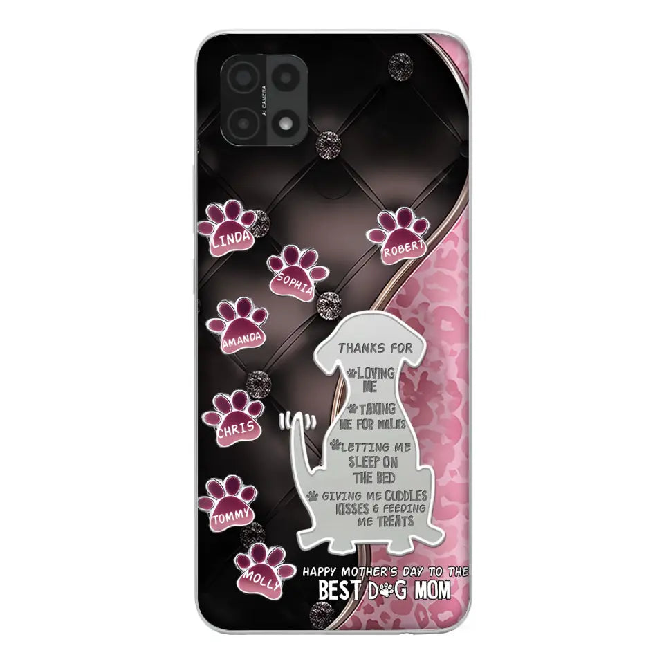 Personalized Memorial Dog Mom Phone Case - Memorial Gift Idea For Dog Lover - Up to 7 Dogs - Thanks For Loving Me - Oppo/Xiaomi/Huawei