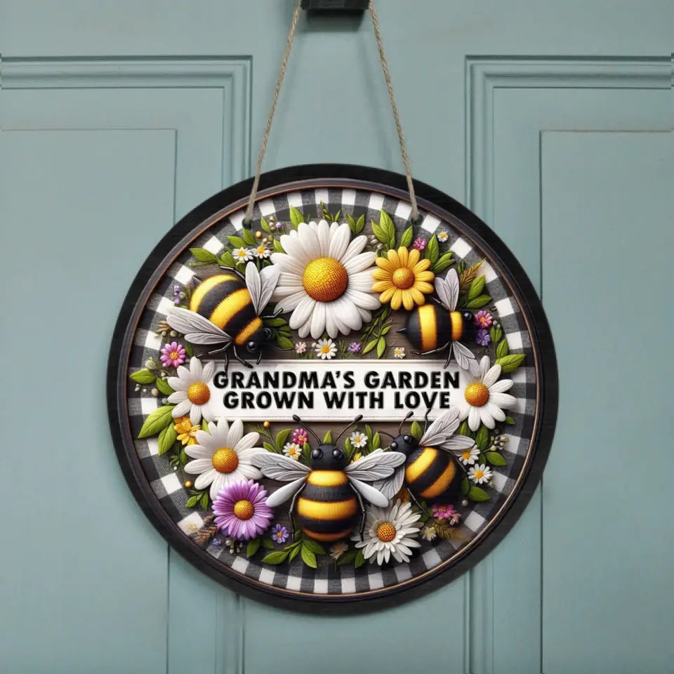 Personalized Grandma Wooden Sign - Mother's Day Gift Idea for Grandma - Grandma's Garden Grown With Love