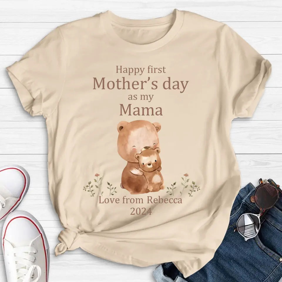 Personalized Happy First Mother's Day Shirt/Baby Onesie - Gift Idea For Mom/Grandma/Baby/Mother's Day