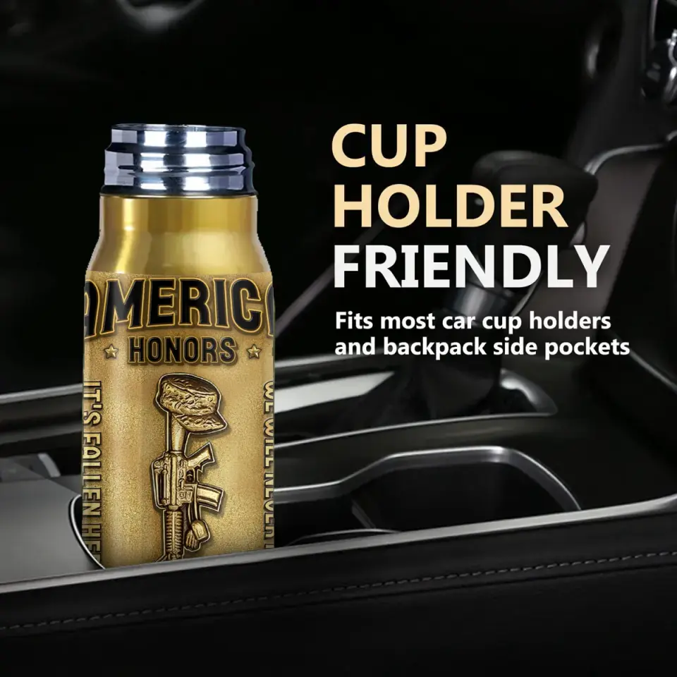 Personalized Memorial Veteran Bullet Tumbler - Gift Idea For Dad/Father's Day/Veteran - We Will Never Forget