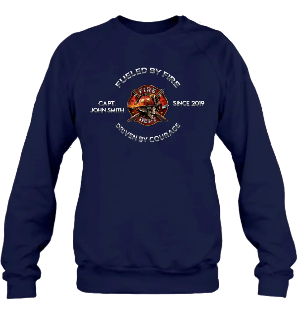 Personalized Fire Fighter Shirt/Hoodie - Father's Day Gift Idea For Fire Fighter - Fueled By Fire Driven By Courage