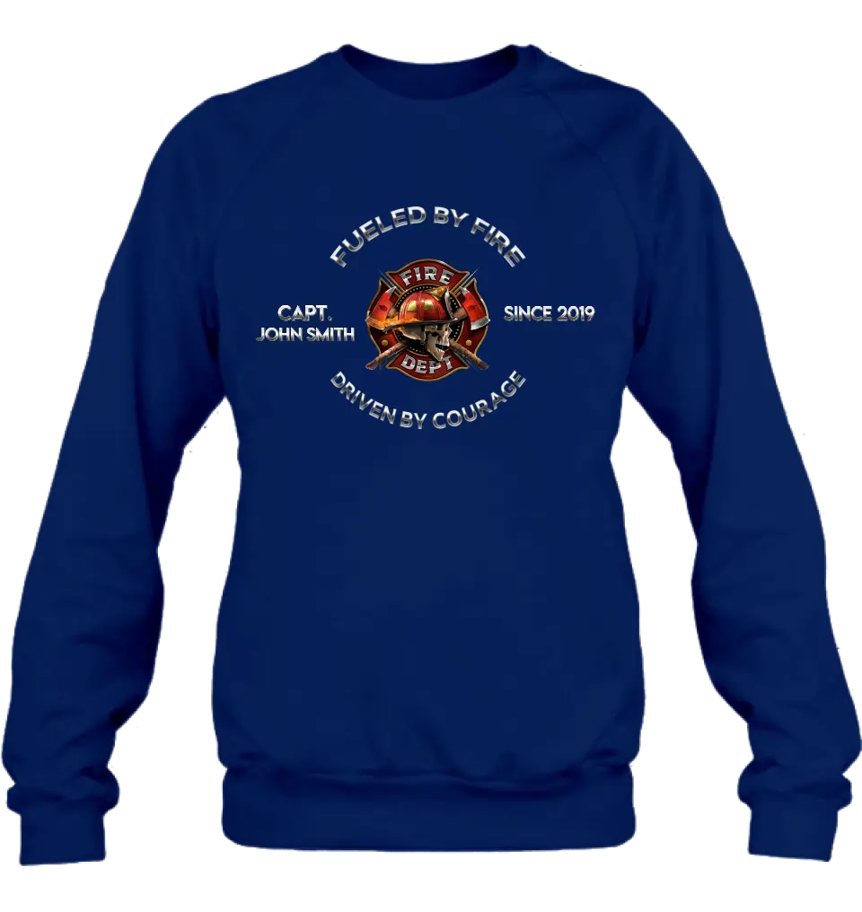 Personalized Fire Fighter Shirt/Hoodie - Father's Day Gift Idea For Fire Fighter - Fueled By Fire Driven By Courage
