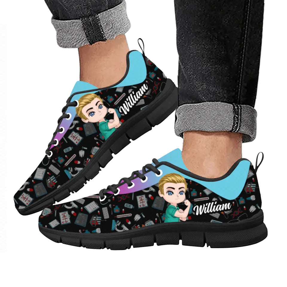 Personalized Male Nurse Sneakers - Gift Idea For Nurse/Birthday Gift