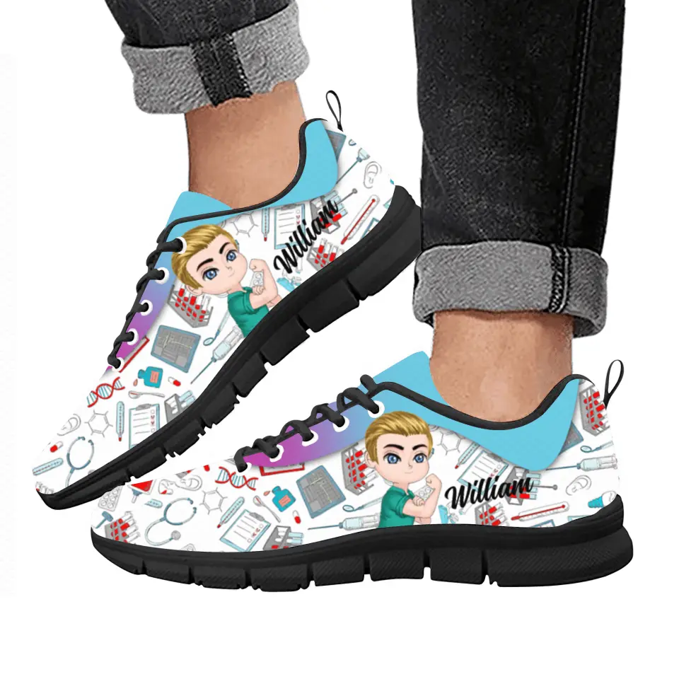Personalized Male Nurse Sneakers - Gift Idea For Nurse/Birthday Gift