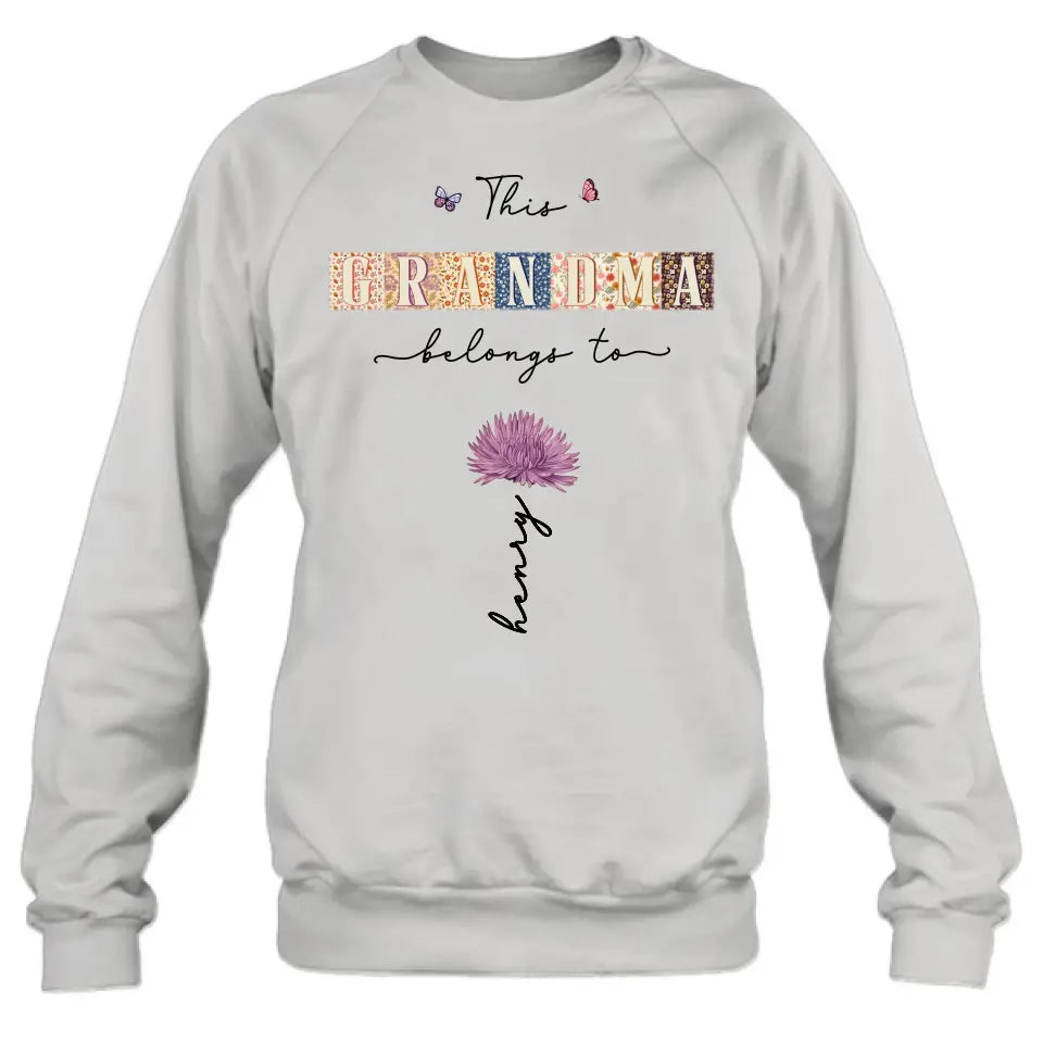 Personalized Grandma Shirt/Hoodie - Up to 12 Kids - Mother's Day Gift Idea for Grandma - This Grandma Belongs To