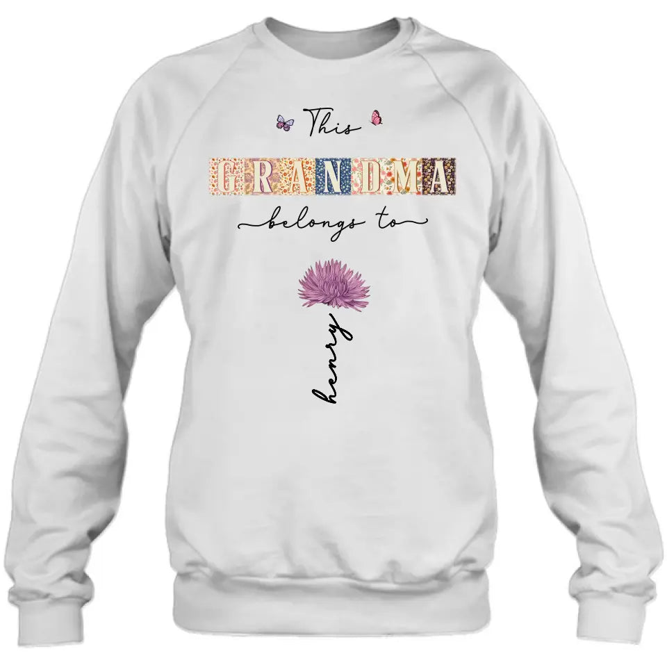 Personalized Grandma Shirt/Hoodie - Up to 12 Kids - Mother's Day Gift Idea for Grandma - This Grandma Belongs To
