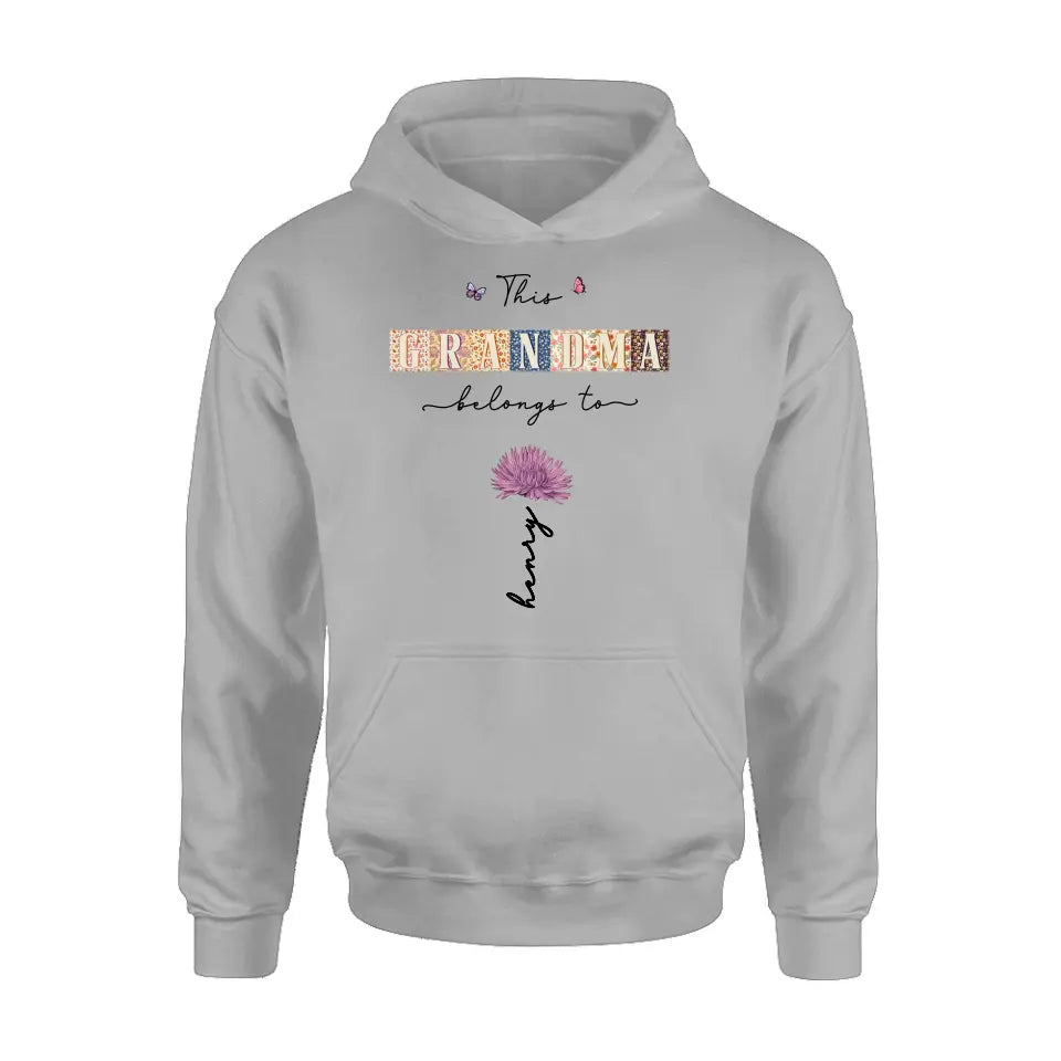 Personalized Grandma Shirt/Hoodie - Up to 12 Kids - Mother's Day Gift Idea for Grandma - This Grandma Belongs To