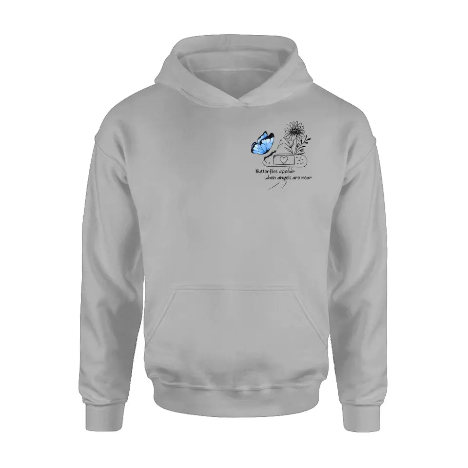 Personalized Memorial Unisex T-shirt/Long Sleeve/Sweatshirt/Hoodie - Memorial Gift Idea - Butterflies Appear When Angels Are Near