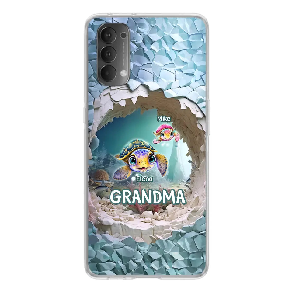 Personalized Turtle Phone Case - Up to 10 Kids - Mother's Day Gift Idea For Grandma - Case for Xiaomi/Huawei/Oppo