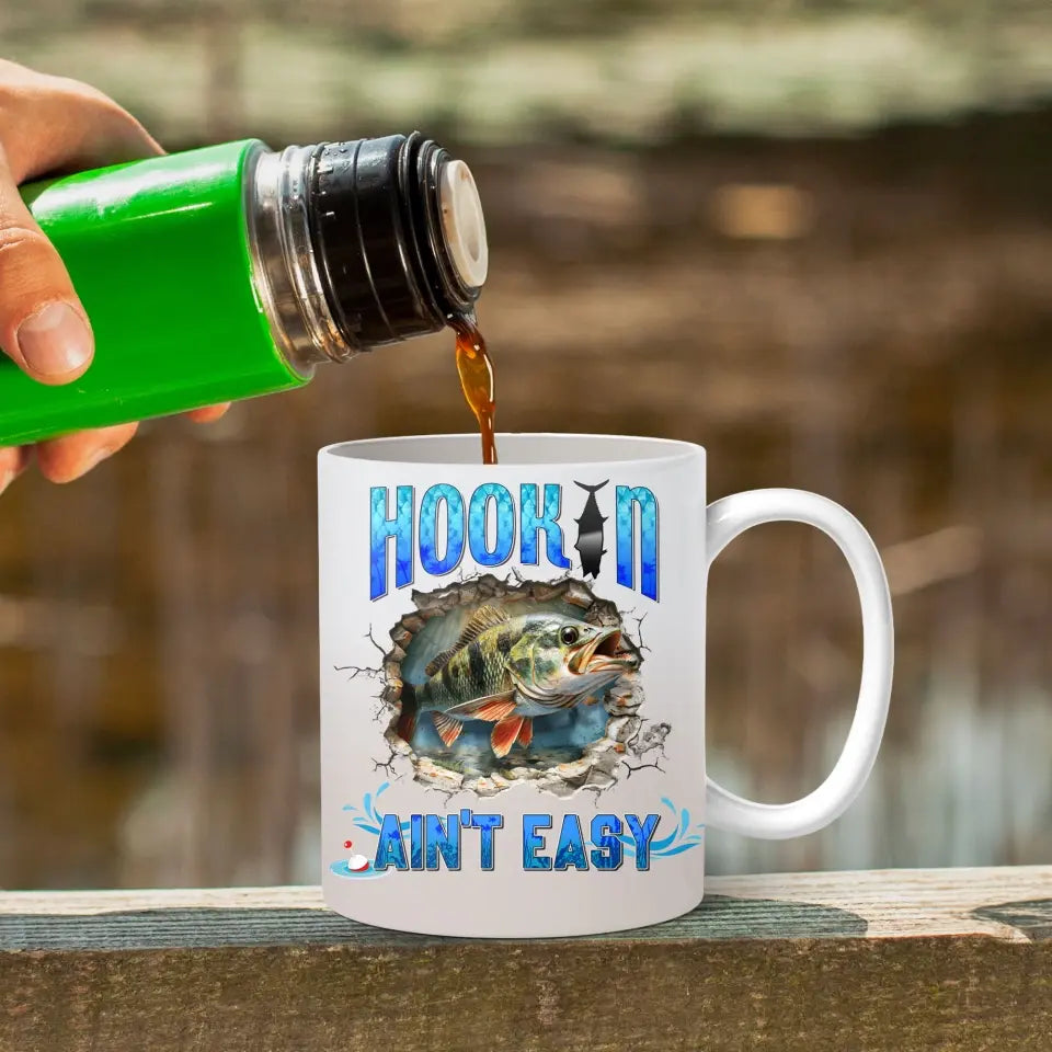 Personalized Fishing Largemouth Bass Break Through Wall Coffee Mug - Gift Idea For Fishing Lover/Father's Day/Birthday - On Weekends I Hook Up With Big Girls Who Swallow