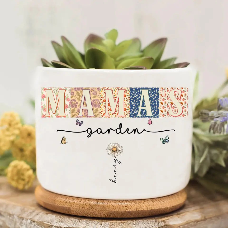 Personalized Flower Plant Pot - Up to 12 Kids - Mother's Day Gift Idea for Mom/Grandma
