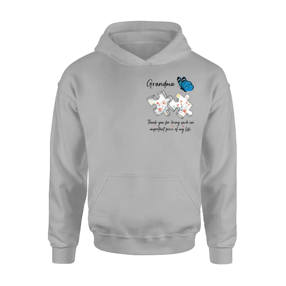 Personalized Butterfly Shirt/Hoodie - Gift Idea for Mother's Day/Father's Day - Thank You For Being Such An Important Piece Of My Life
