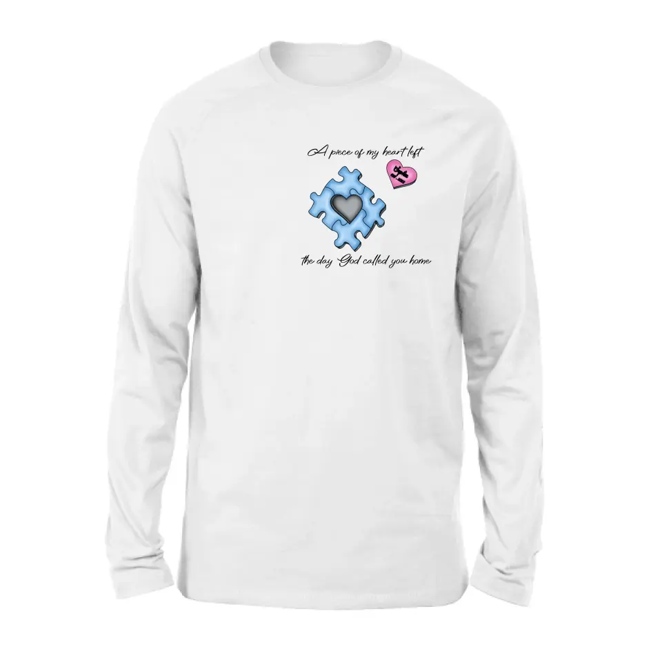 Personalized Memorial Shirt/Hoodie - Memorial Gift Idea for Mother's Day/Father's Day - A Piece Of My Heart Left The Day God Called You Home