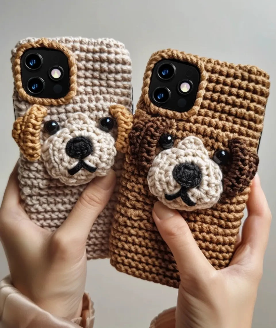 Personalized Dog Crochet Phone Case - Father's Day/Mother's Day Gift Idea for Dog Lovers - Case for iPhone/Samsung