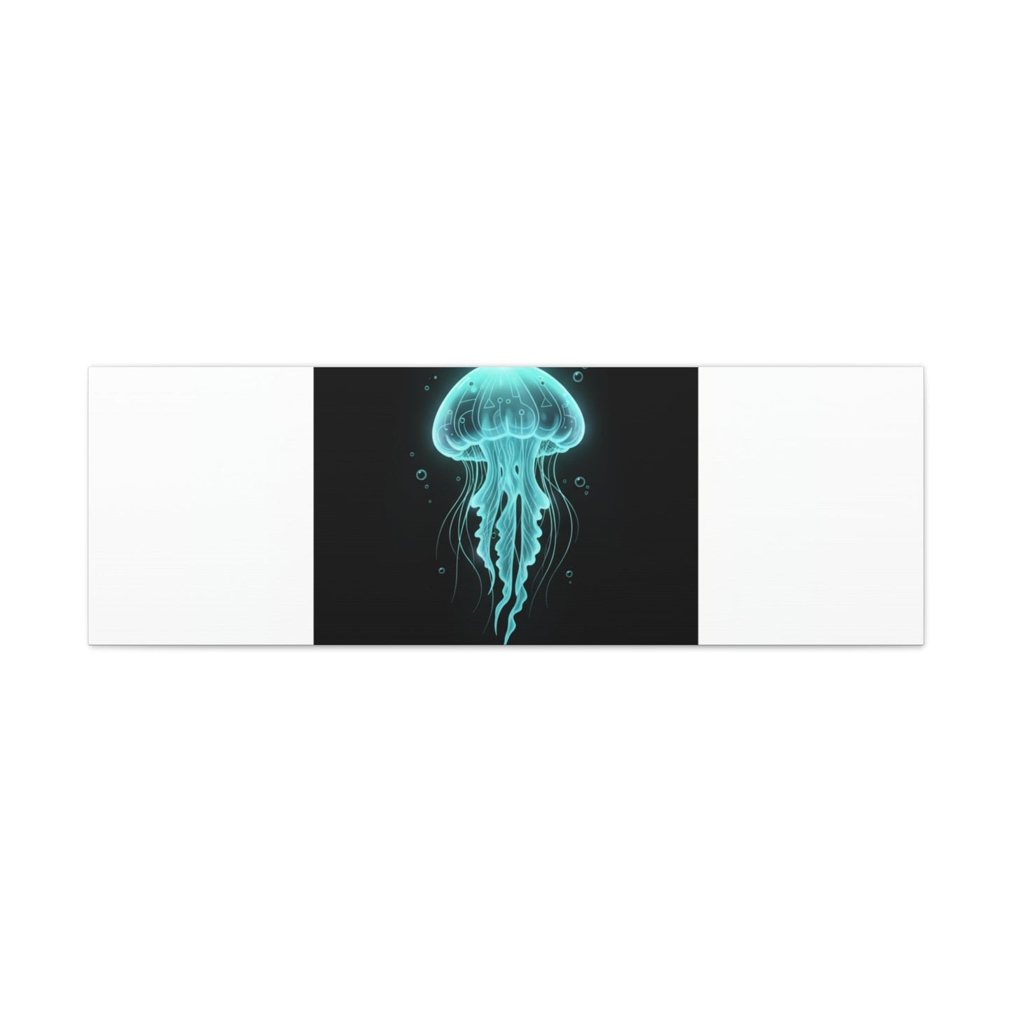 Bioluminescent Jellyfish Art Canvas | Deep Sea Aesthetic, Neon Glow