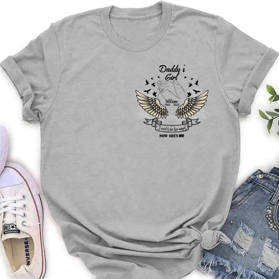 Personalized Memorial Angel Shirt/Hoodie - Memorial Gift Idea for Mother's Day/Father's Day - Grandma's Girl I Used To Be Her Angel Now She's Mine