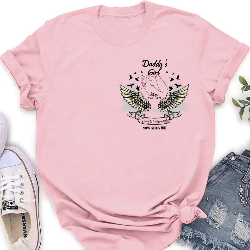 Personalized Memorial Angel Shirt/Hoodie - Memorial Gift Idea for Mother's Day/Father's Day - Grandma's Girl I Used To Be Her Angel Now She's Mine