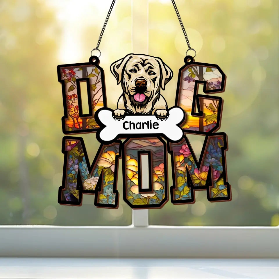 Personalized Dog Hanging Suncatcher Ornament - Father's Day/Mother's Day Gift Idea for Dog Lovers