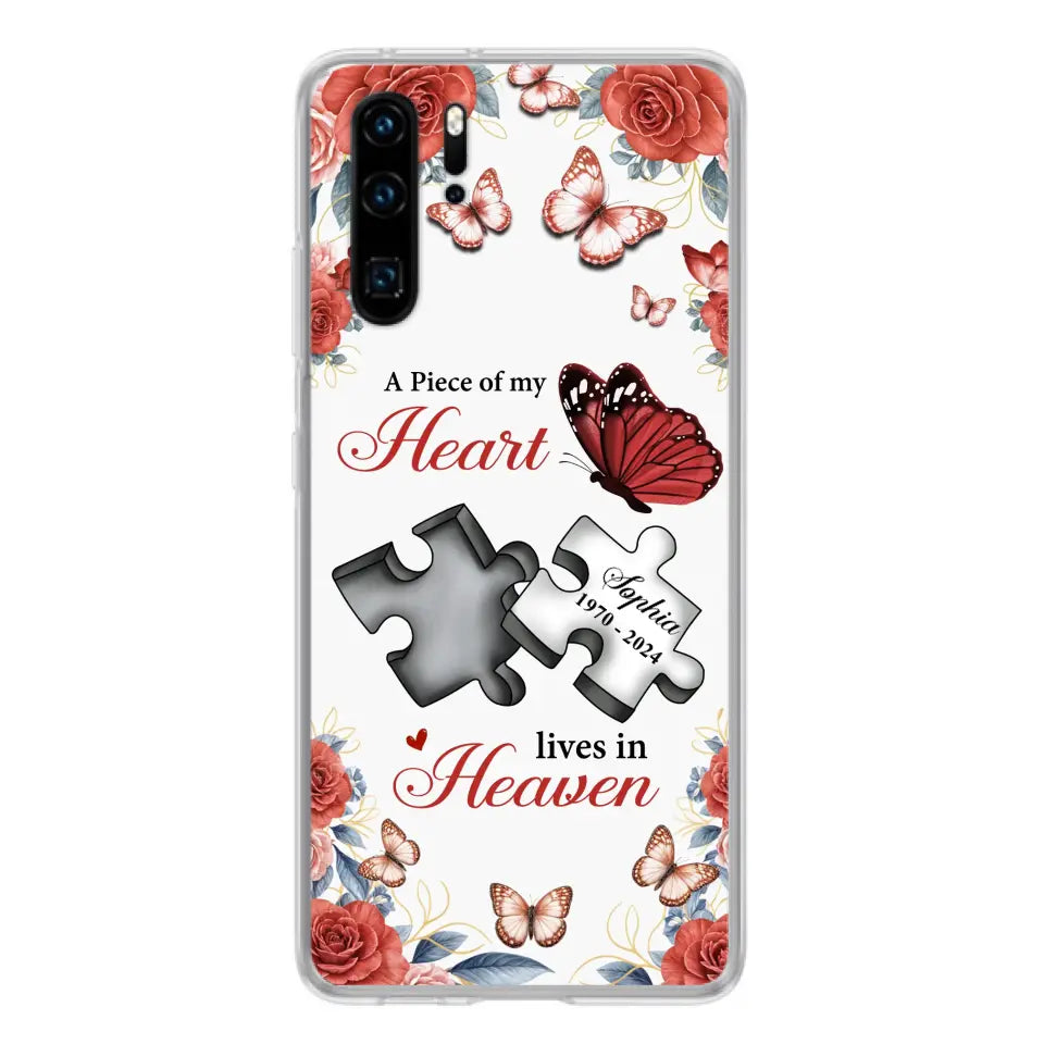 Custom Personalized Memorial Phone Case - Memorial Gift Idea - A Piece Of My Heart Lives In Heaven - Case for Xiaomi/Huawei/Oppo