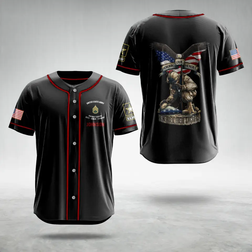 Custom Personalized Veteran AOP Baseball Jersey - Gift Idea For Veteran/Father's Day - Honoring Our Heroes