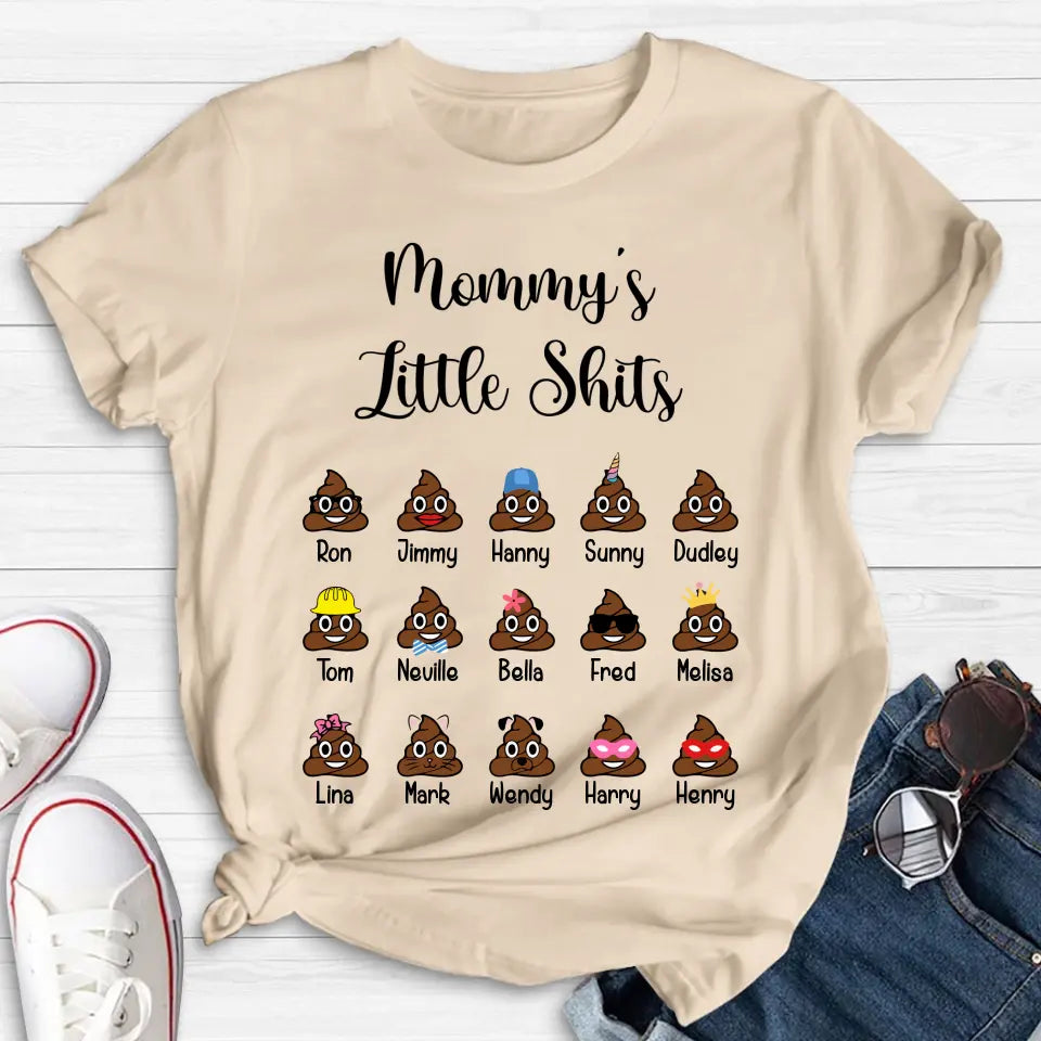 Personalized Kids Shirt - Up to 15 Kids - Gift Idea For Father's Day/Mother's Day - Mommy's Little Shits