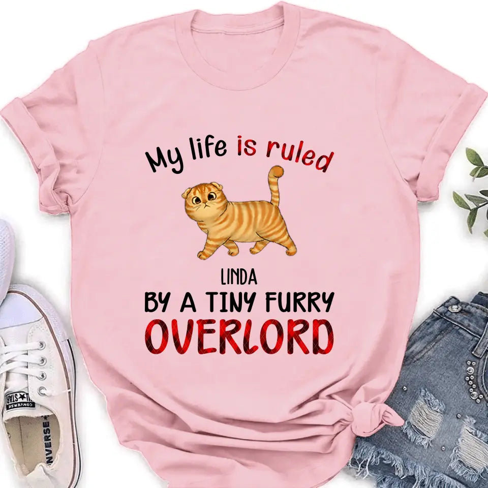 Personalized Pet Shirt/Hoodie - Up to 4 Dogs - Mother's Day/Father's Day Gift Idea For Dog/Cat Lovers - My Life Is Ruled By A Tiny Furry Overlord