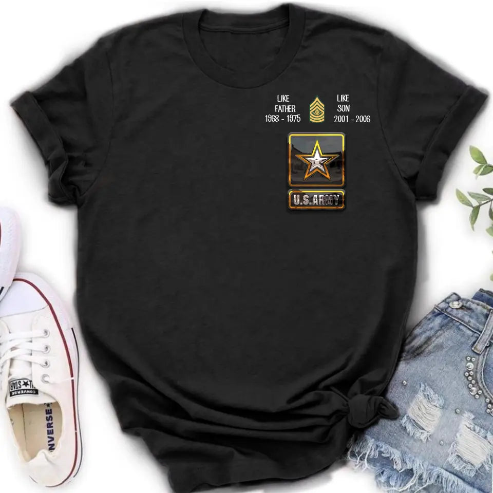 Personalized Veteran Shirt/Hoodie - Father's Day Gift Idea For Dad - Like Father Like Son
