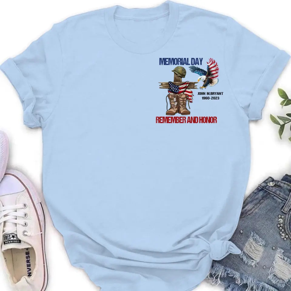 Personalized Memorial Day Shirt/Hoodie - Gift Idea for Memorial Day - Memorial Day Remember And Honor