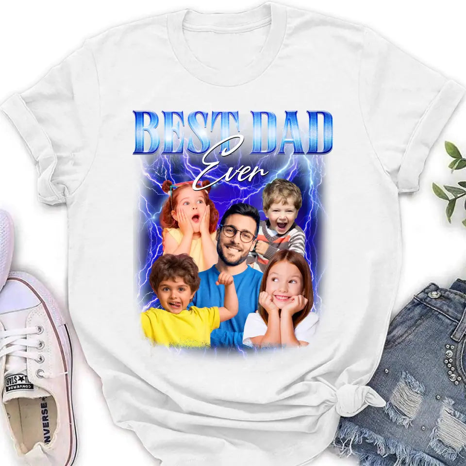Personalized Dad Photo Shirt/Hoodie - Up to 5 Photos - Gift Idea For Father's Day - Best Dad Ever
