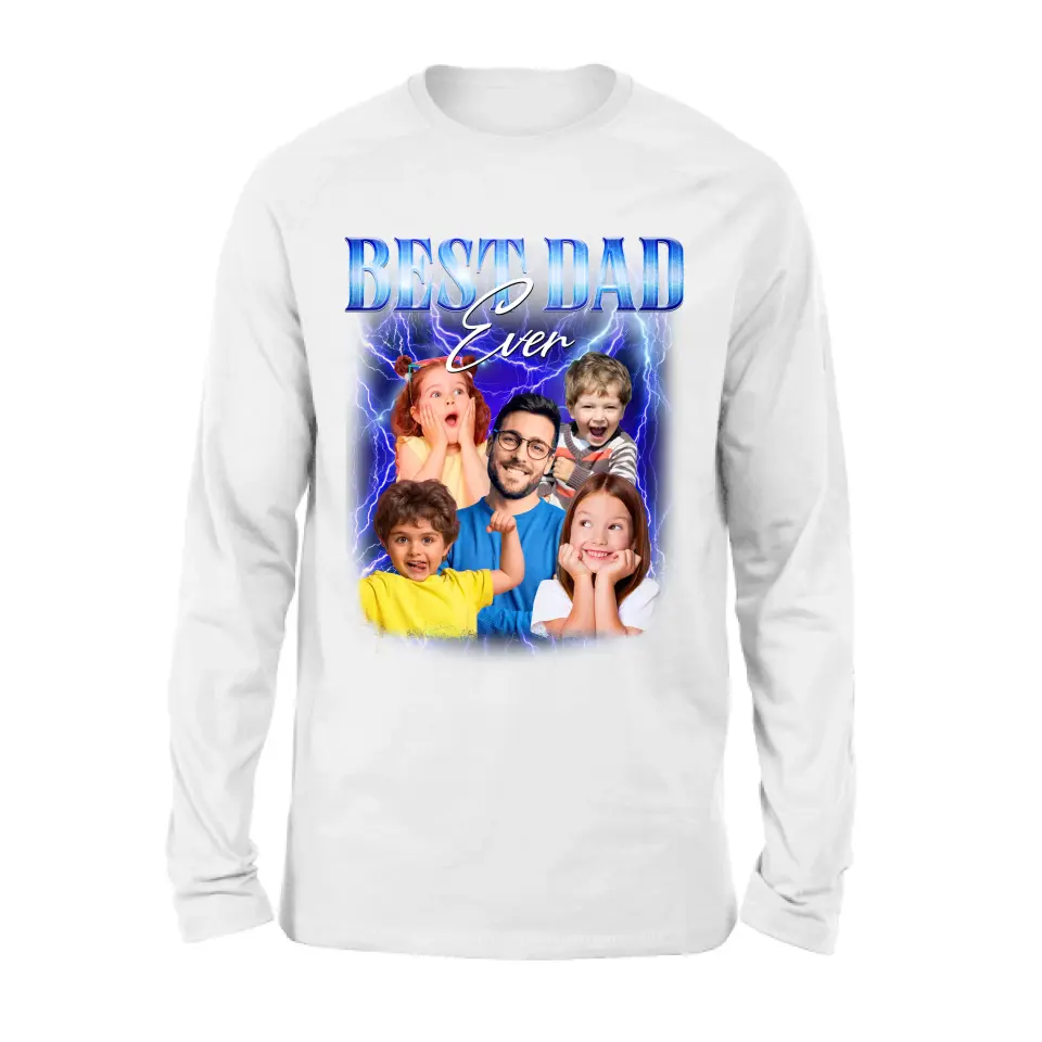 Personalized Dad Photo Shirt/Hoodie - Up to 5 Photos - Gift Idea For Father's Day - Best Dad Ever