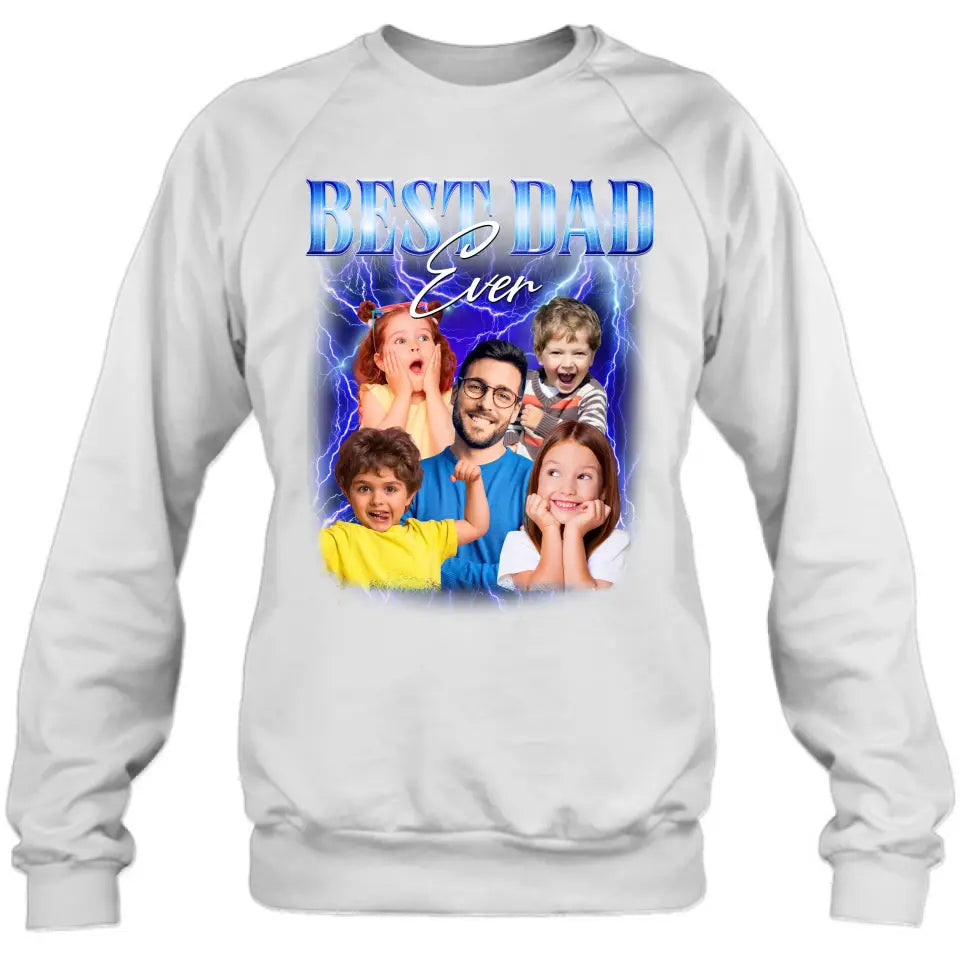 Personalized Dad Photo Shirt/Hoodie - Up to 5 Photos - Gift Idea For Father's Day - Best Dad Ever