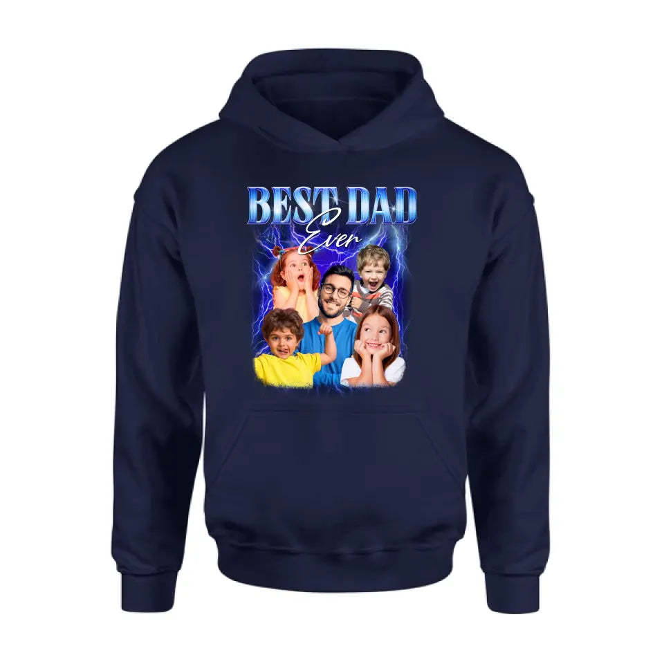 Personalized Dad Photo Shirt/Hoodie - Up to 5 Photos - Gift Idea For Father's Day - Best Dad Ever