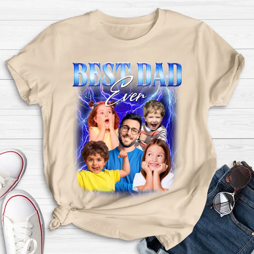 Personalized Dad Photo Shirt/Hoodie - Up to 5 Photos - Gift Idea For Father's Day - Best Dad Ever